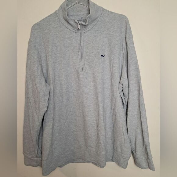 Vineyard Vines Men's Solid Broadfield Half-Zip Pullover Top Grey XL 1K002244 - Picture 1 of 5